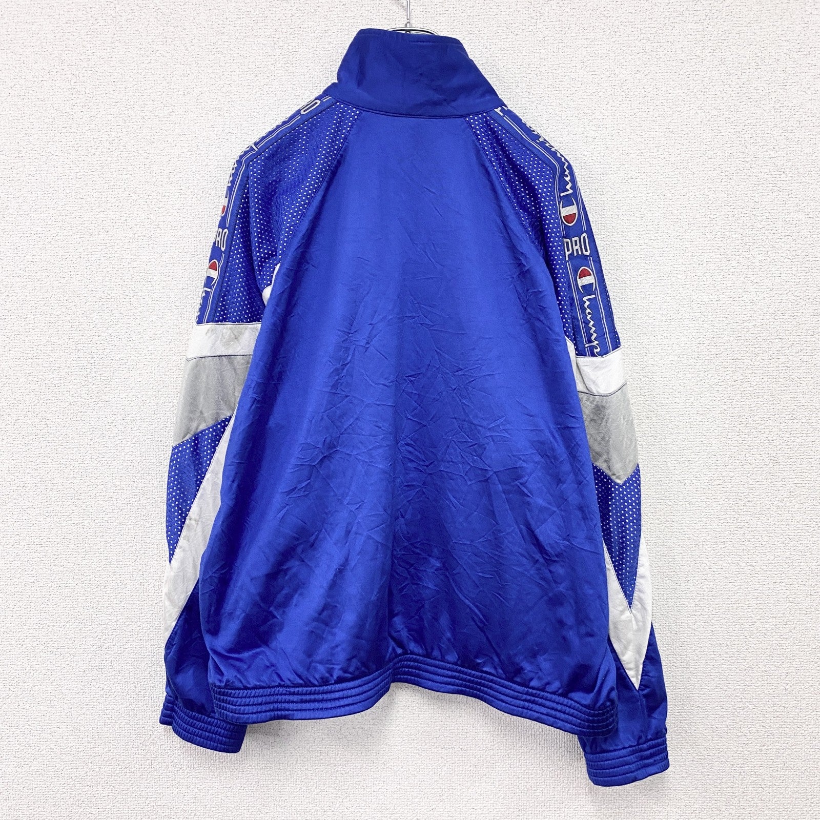 90s　Champion　チャンピオン　トラックジャケット/ジャージ　ヴィンテージ　青　ブルー　Mサイズ