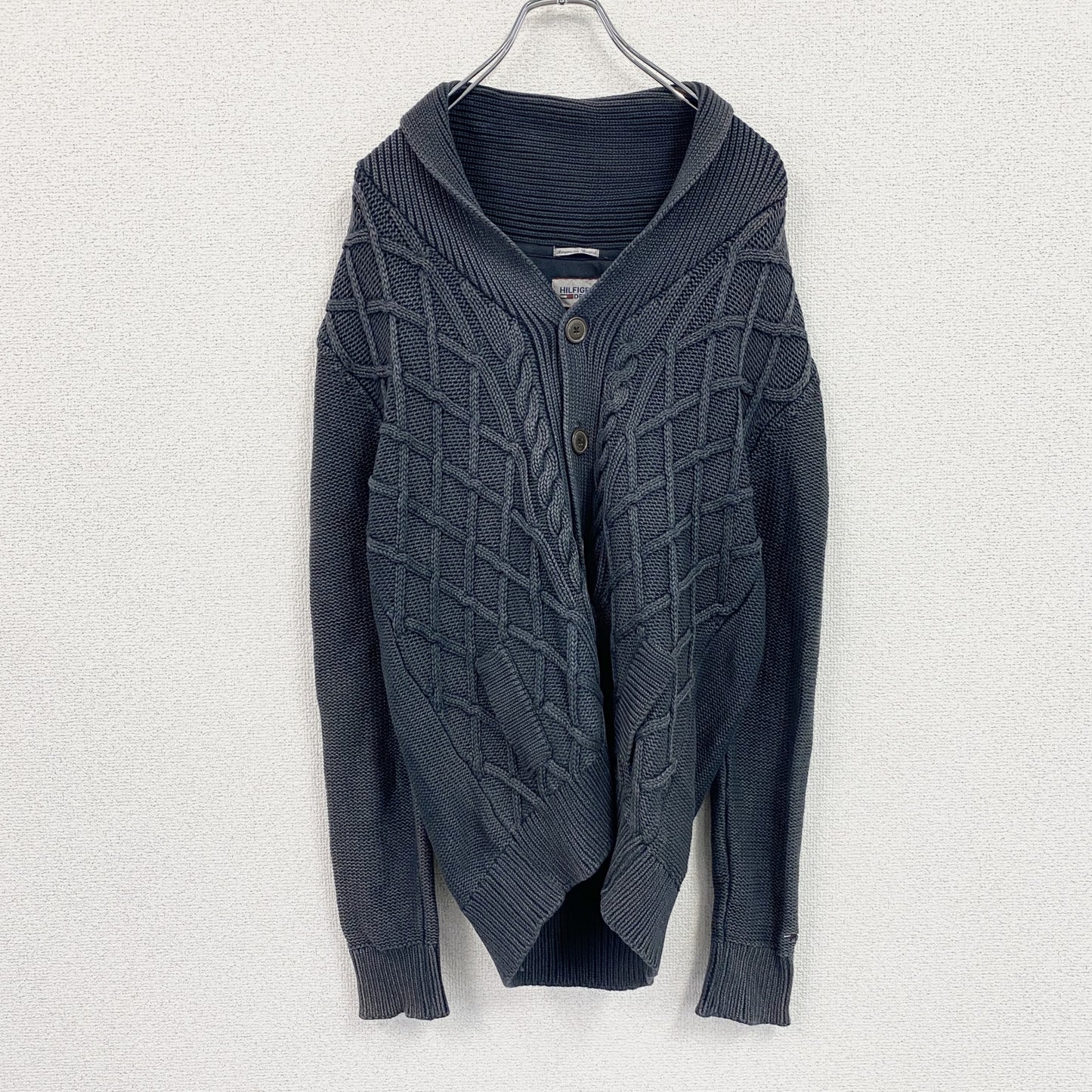 HILFIGER DENIM　ヒルフィガーデニム　コットンニットカーディガン　紺　ネイビー　Sサイズ