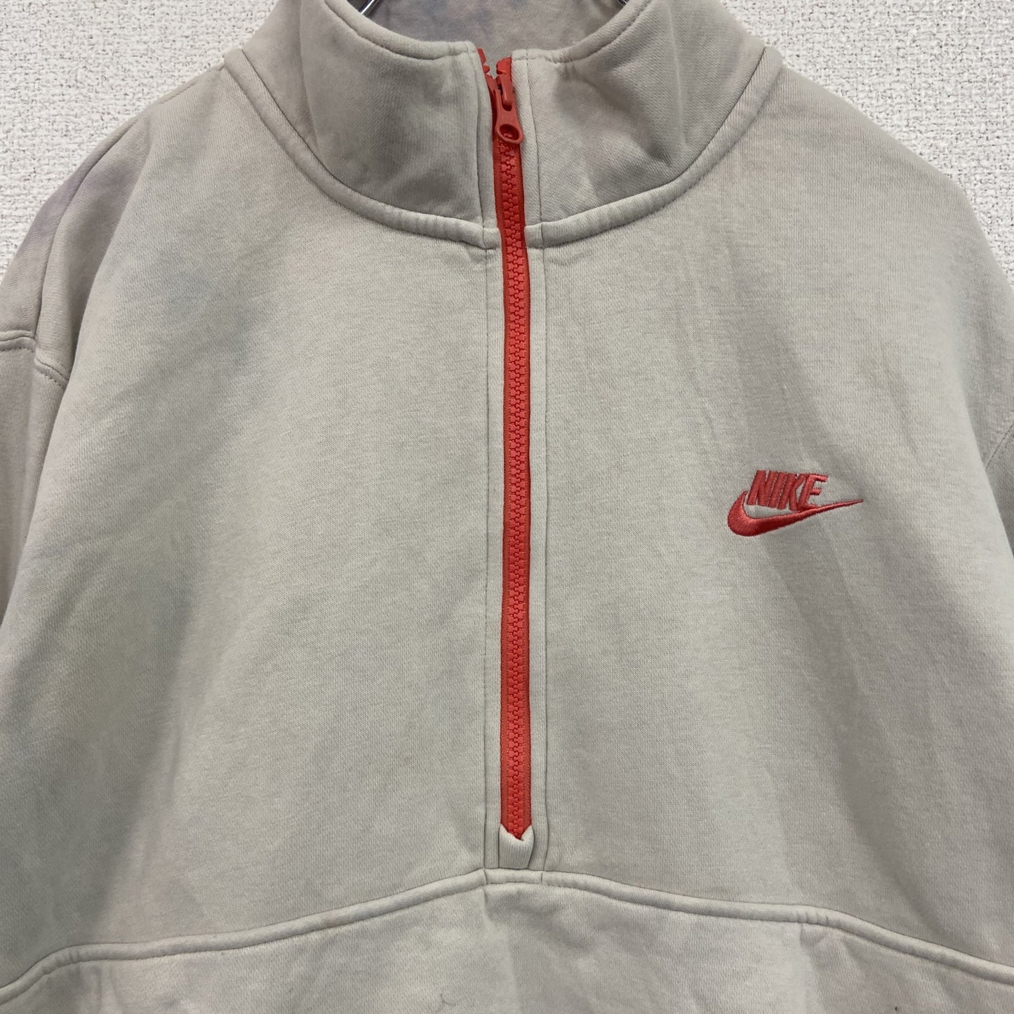 NIKE　ナイキ　ハーフジップスウェット/トレーナー　スウッシュ　灰色　グレー　Lサイズ
