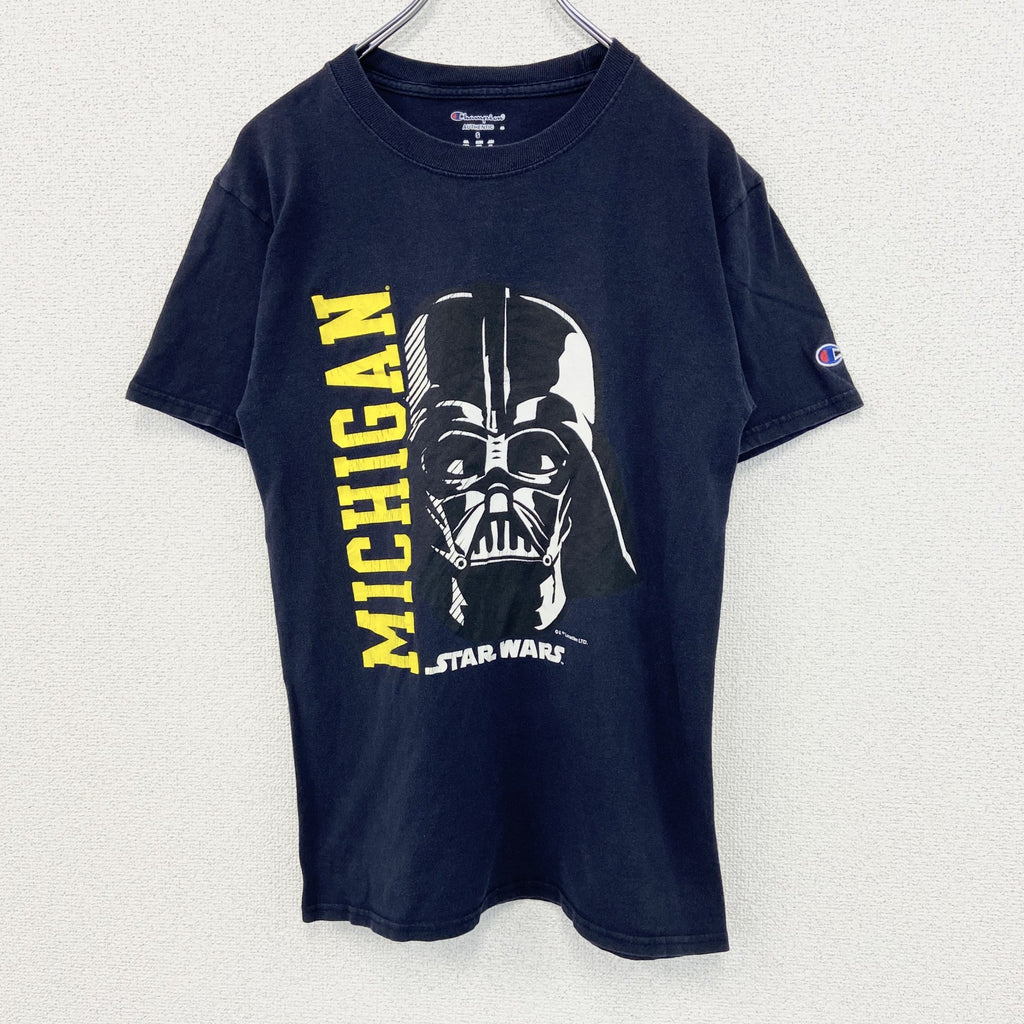 古着 used　champion チャンピオン　半袖プリントTシャツ　スターウォーズ　ダースベイダー　ネイビー　レトロ　Sサイズ
