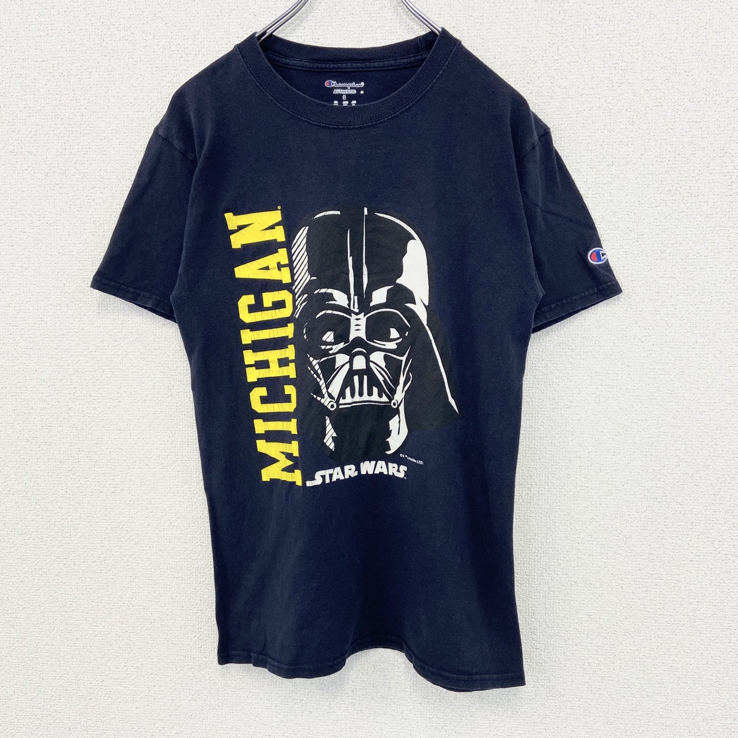 古着 used　champion チャンピオン　半袖プリントTシャツ　スターウォーズ　ダースベイダー　ネイビー　レトロ　Sサイズ
