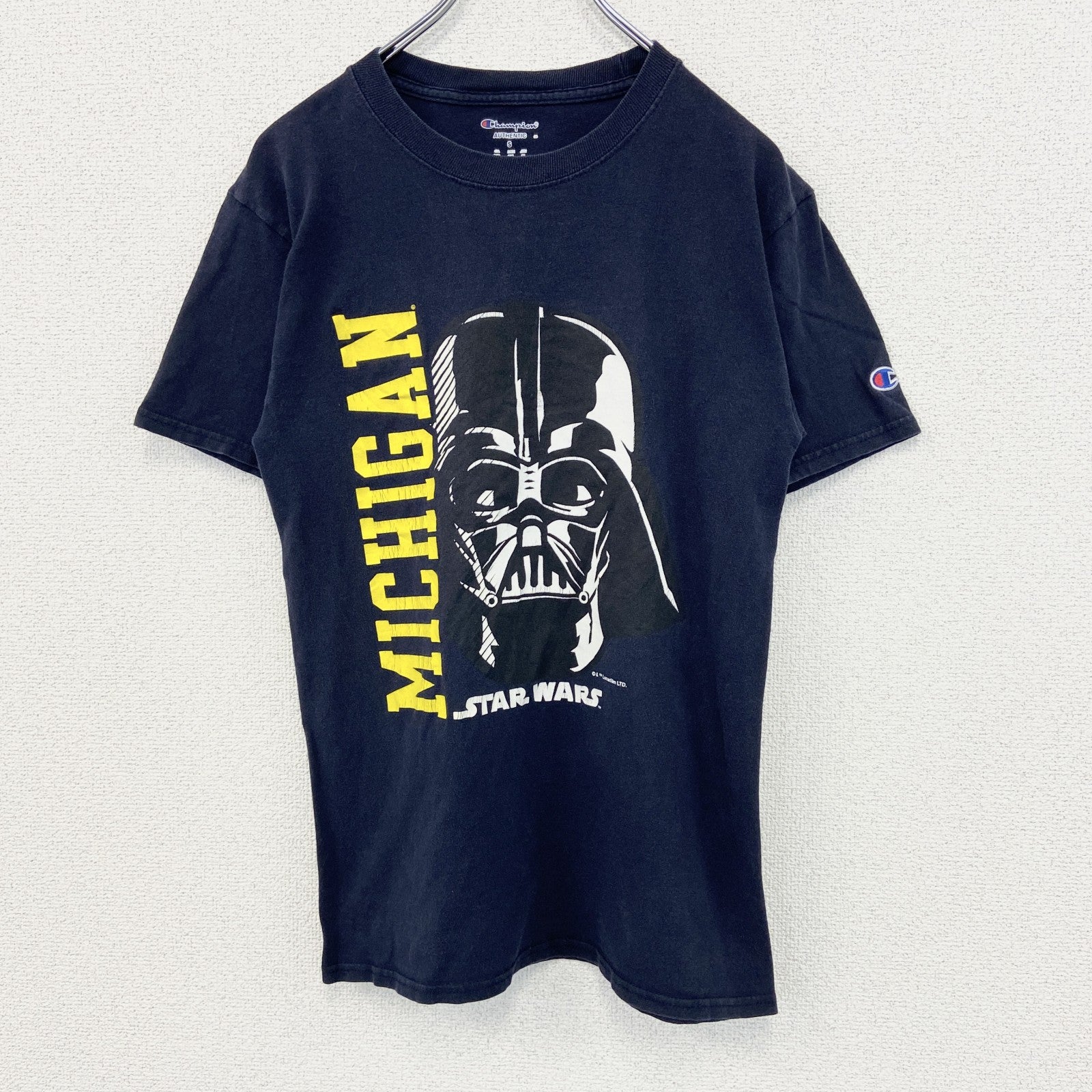 古着 used　champion チャンピオン　半袖プリントTシャツ　スターウォーズ　ダースベイダー　ネイビー　レトロ　Sサイズ