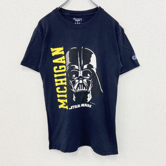 古着 used　champion チャンピオン　半袖プリントTシャツ　スターウォーズ　ダースベイダー　ネイビー　レトロ　Sサイズ
