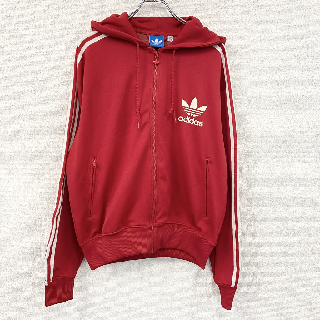 adidas　アディダス　フルジップパーカー/フーディー　赤　レッド　Lサイズ
