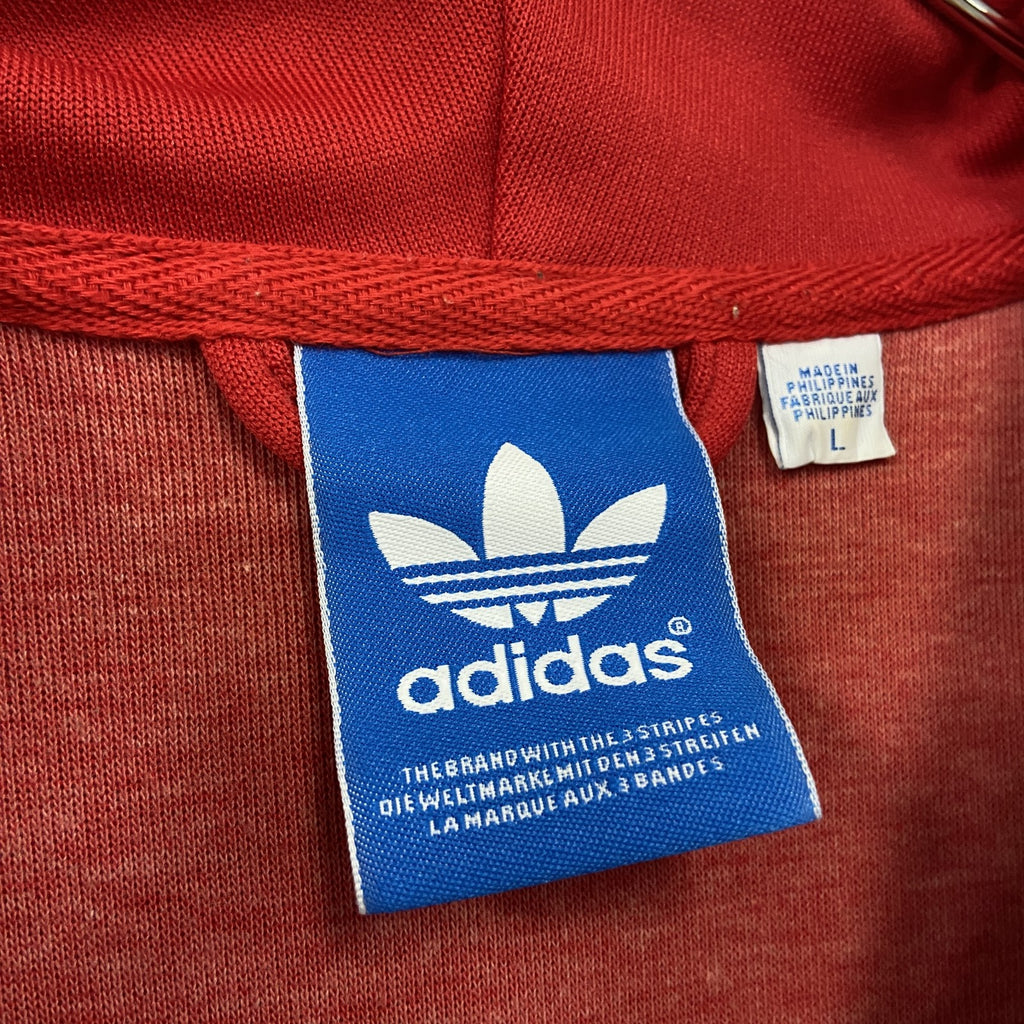 adidas　アディダス　フルジップパーカー/フーディー　赤　レッド　Lサイズ