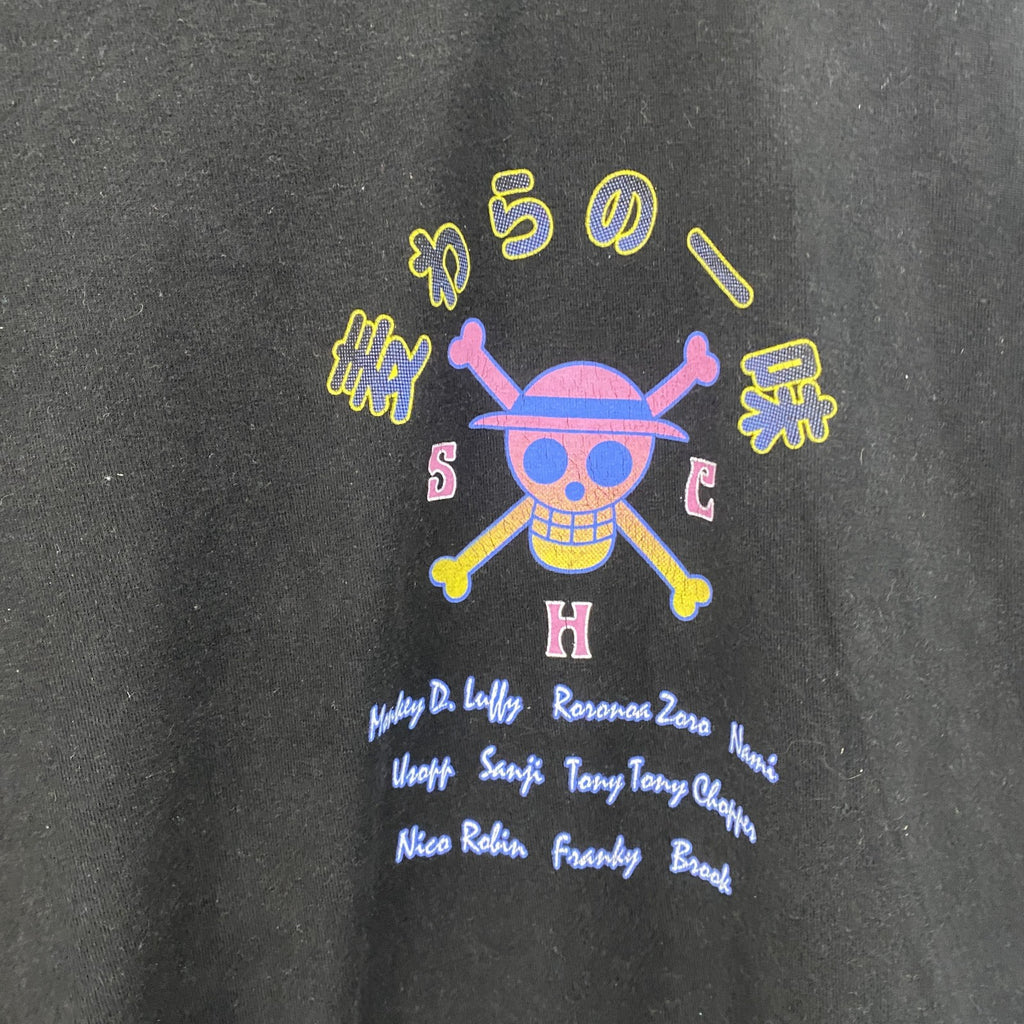 ONE PIECE　ワンピース　麦わらの一味　半袖プリントアニメTシャツ　キャラクター　黒　ブラック　XLサイズ