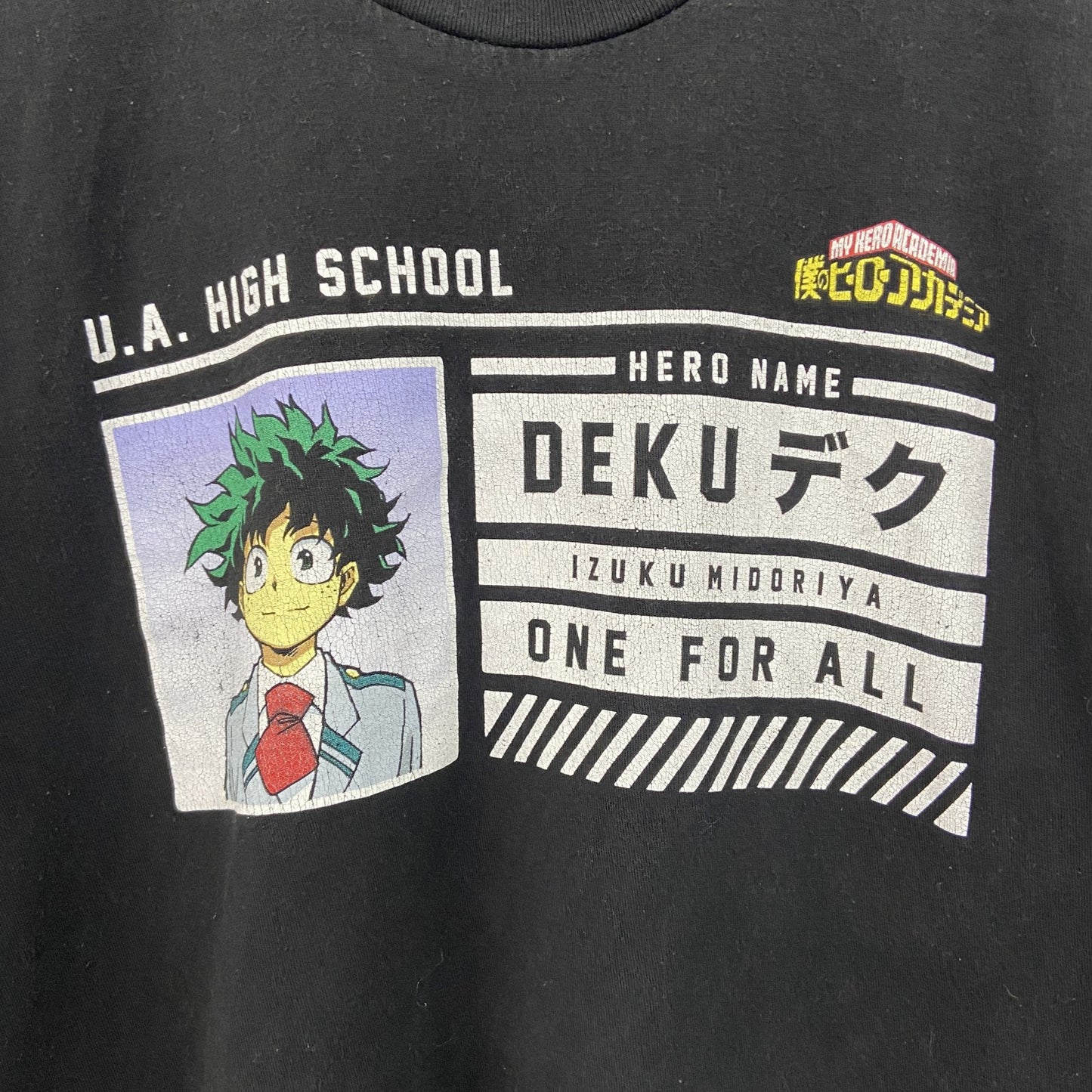 古着 used　僕のヒーローアカデミア　半袖オリジナルアニメプリントTシャツ　少年ジャンプ　黒　ブラック　デク　ヒロアカ　Mサイズ