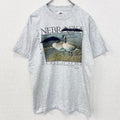 古着 used　90s　半袖アニマルプリントTシャツ　USA製　シングルステッチ　鴨　ダック　灰色　グレー　Lサイズ