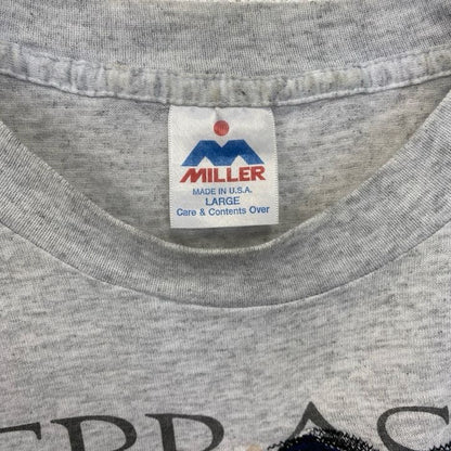 古着 used　90s　半袖アニマルプリントTシャツ　USA製　シングルステッチ　鴨　ダック　灰色　グレー　Lサイズ