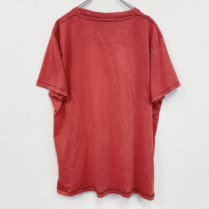 古着 used　90s　半袖プリントTシャツ　シングルステッチ　ロサンゼルス　レトロ　クルーネック　赤　レッド　XXLサイズ