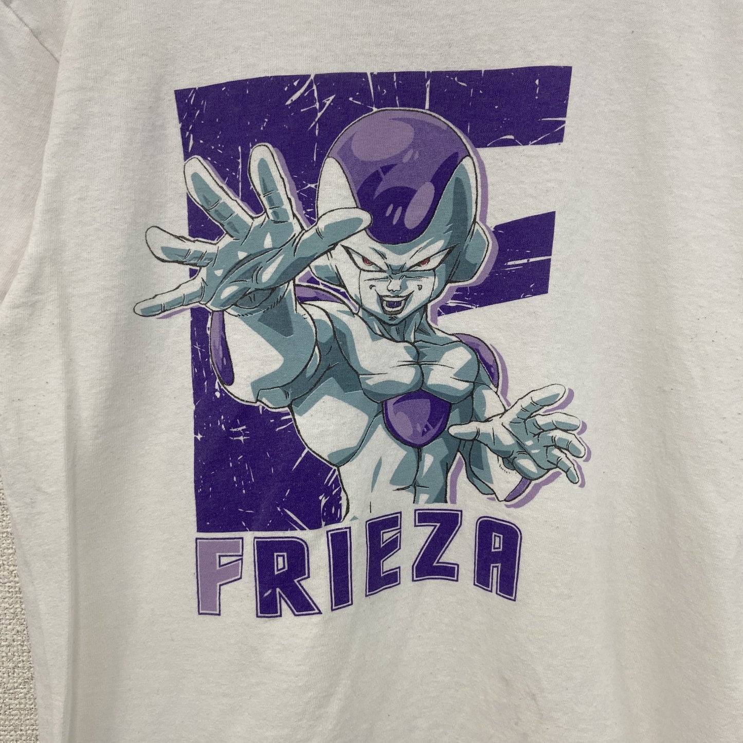 古着 used　DORAGONBALLZ　半袖オリジナルアニメプリントTシャツ　白　フリーザ　カジュアル　クルーネック　Sサイズ