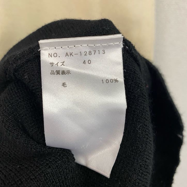 M'S GRACY　エムズグレイシー　半袖ウールニットワンピース　バイカラー　アイボリー　黒　ブラック　40サイズ