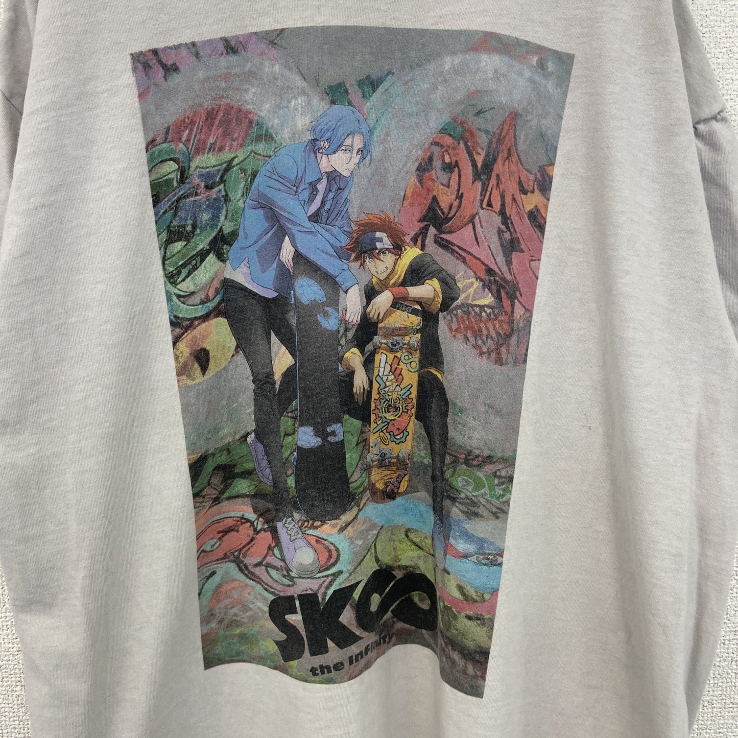 古着 used　SK Eight the infinity　半袖オリジナルアニメプリントTシャツ　クルーネック　Lサイズ