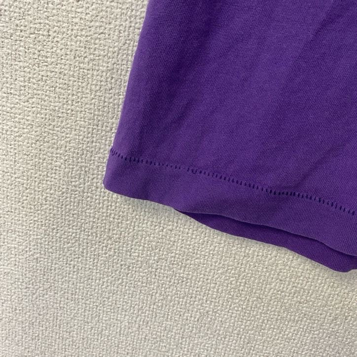 古着 used　フルーツオブザルーム　90s　半袖プリントTシャツ　コットン100%　シングルステッチ　猫　紫　Lサイズ