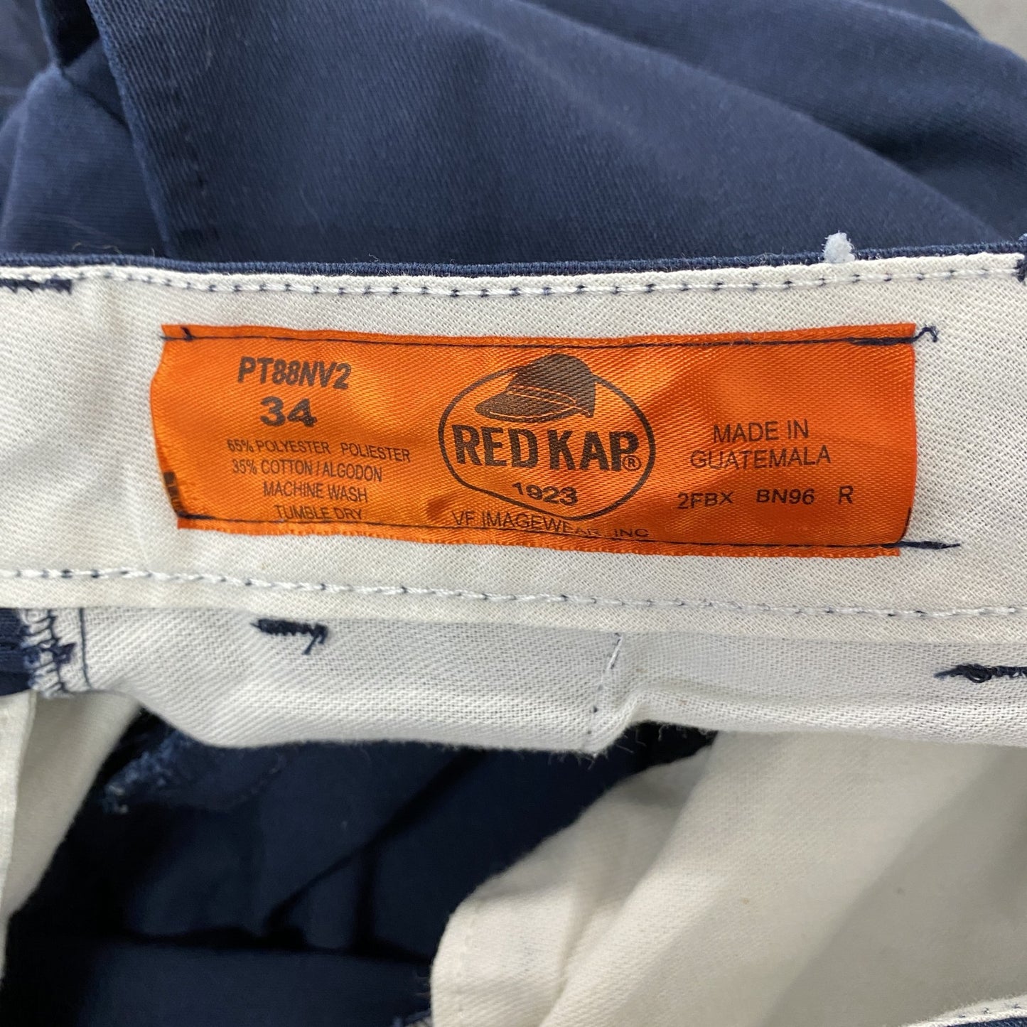 RED KAP　レッドキャップ　カーゴパンツ　ワークパンツ　ジップフライ　紺　ネイビー　34サイズ　