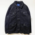 古着 used　GEORGE　長袖ワークジャケット　ジップアップブルゾン　カバーオール　アウター　レトロ　黒　ブラック　Lサイズ