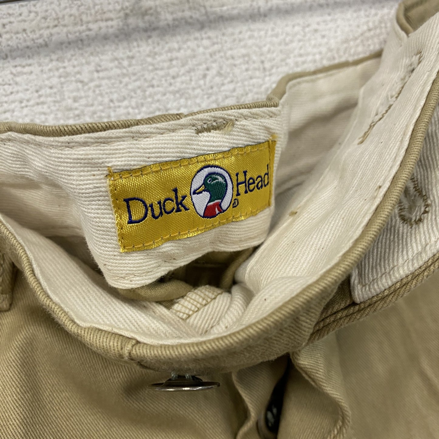 90s　Duck Head　ダックヘッド　チノパンツ　ボタンフライ　比翼仕立て　ヴィンテージ　ベージュ　W33サイズ