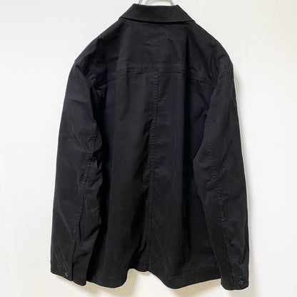 古着 used　GEORGE　長袖ワークジャケット　ジップアップブルゾン　カバーオール　アウター　レトロ　黒　ブラック　Lサイズ