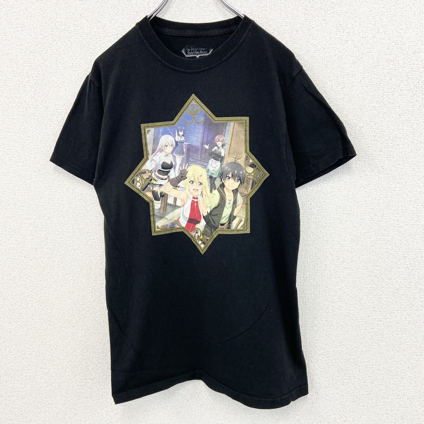 古着 used　俺だけが入れる隠しダジョン　半袖オリジナルアニメプリントTシャツ　黒　瀬戸メグル　クルーネック　Sサイズ