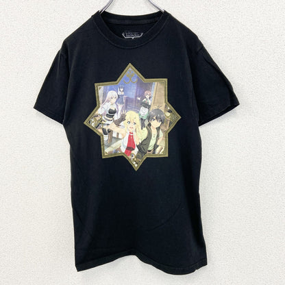 古着 used　俺だけが入れる隠しダジョン　半袖オリジナルアニメプリントTシャツ　黒　瀬戸メグル　クルーネック　Sサイズ