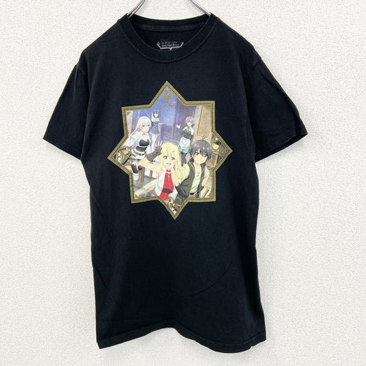 古着 used　俺だけが入れる隠しダジョン　半袖オリジナルアニメプリントTシャツ　黒　瀬戸メグル　クルーネック　Sサイズ