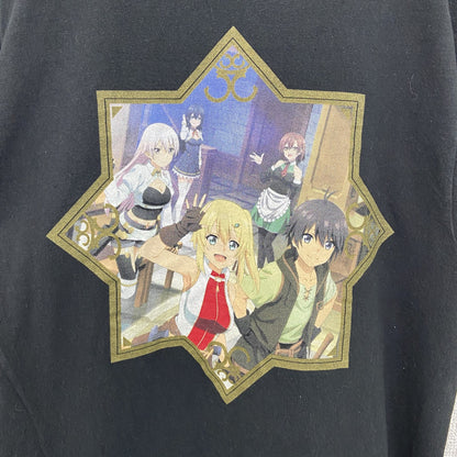 古着 used　俺だけが入れる隠しダジョン　半袖オリジナルアニメプリントTシャツ　黒　瀬戸メグル　クルーネック　Sサイズ