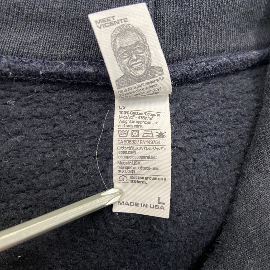 LOS ANGELES APPAREL　ロサンゼルスアパレル　スウェットパーカー/フーディー　黒　ブラック　Lサイズ