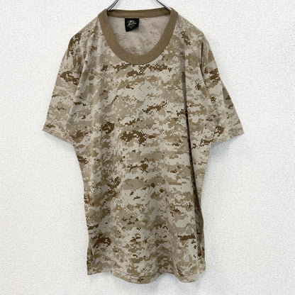 古着 used　Tee Swing　半袖総柄プリントTシャツ　カモ柄　シングルステッチ　80s　クルーネック　レトロ　XLサイズ