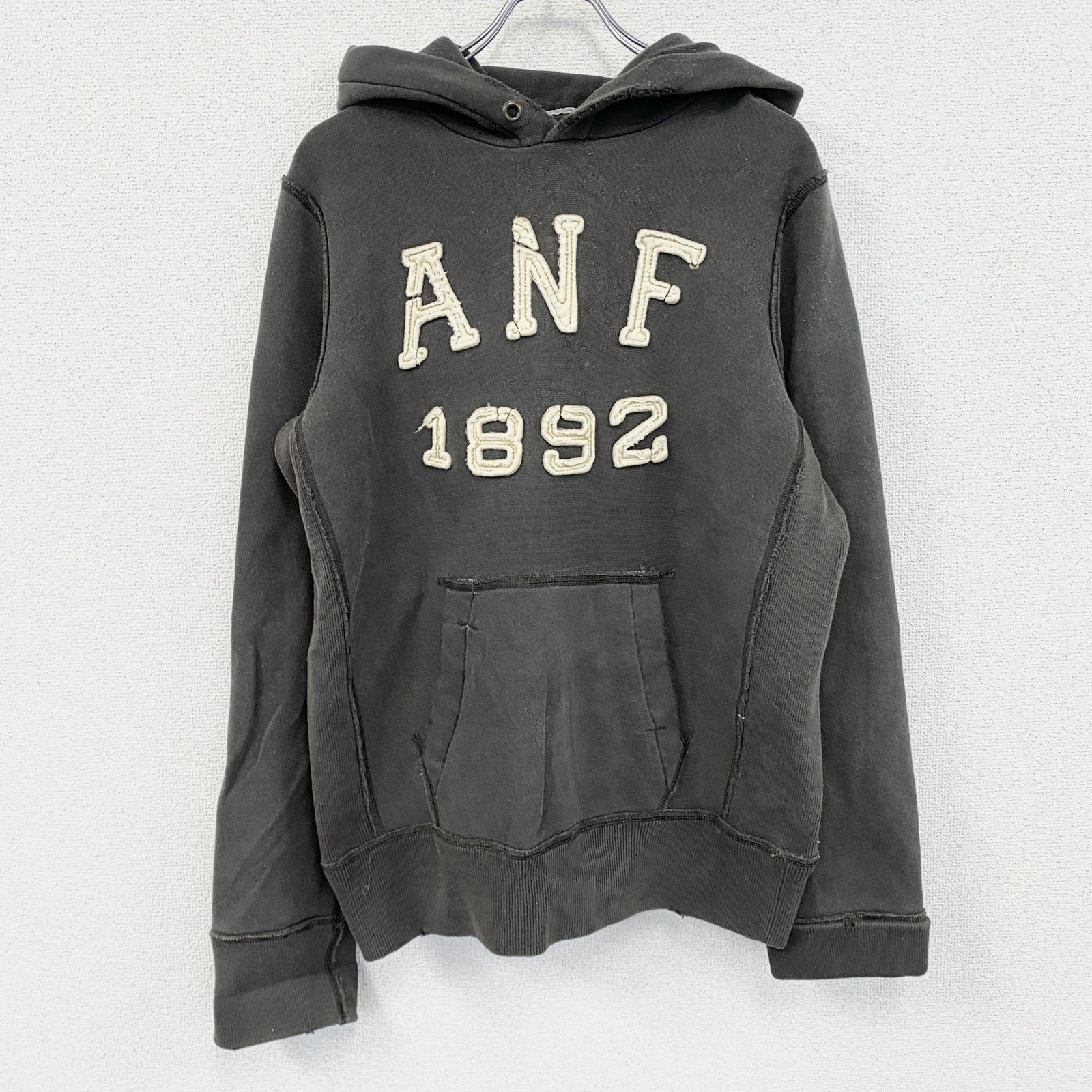 90s　Abercrombie&Fitch　アバクロンビー&フィッチ　スウェットパーカー/フーディー　ブラック　Sサイズ