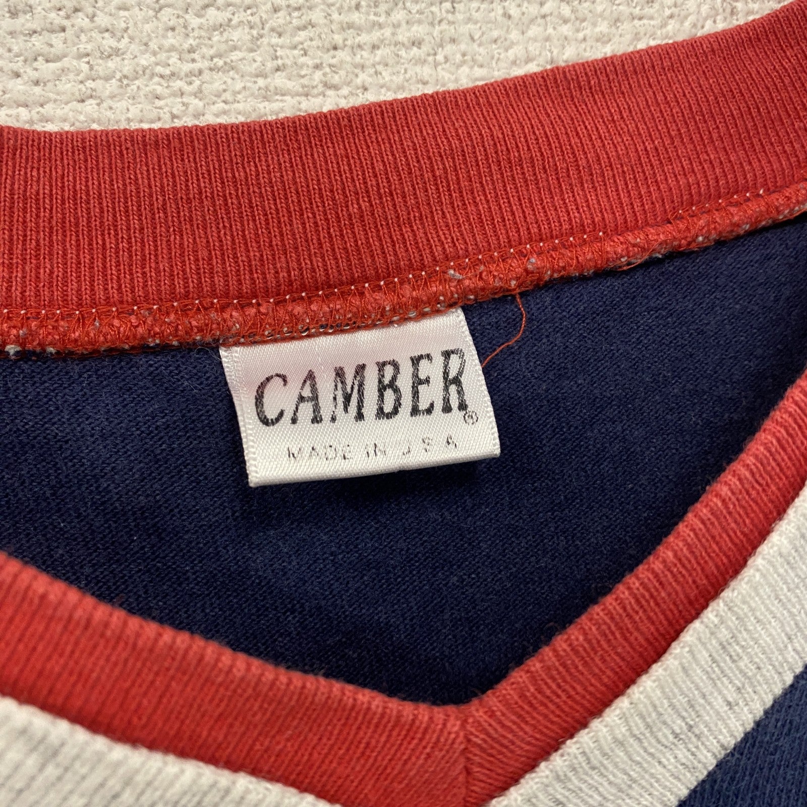 90s～　CAMBER　キャンバー　半袖Tシャツ　Vネック　ヴィンテージ　紺　ネイビー