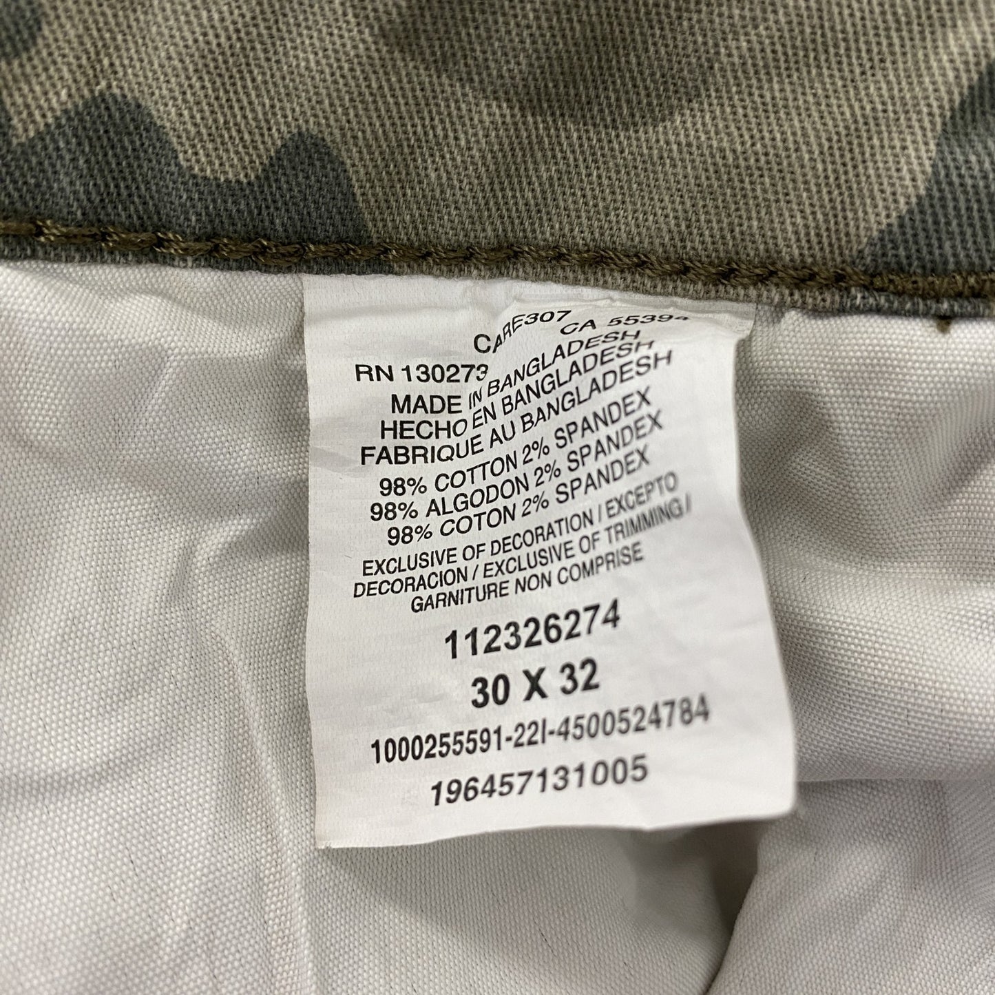 Wrangler　ラングラー　カーゴパンツ　ジップフライ　迷彩　カモフラ　カーキ　30サイズ