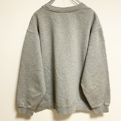 古着 used　Reebok リーボック　長袖ワンポイントロゴ刺繍スウェット　トレーナー　オーバーサイズ　グレー　XXLサイズ