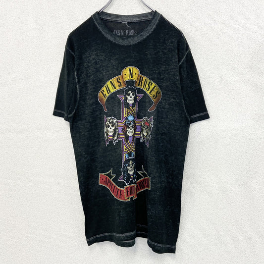 古着 used　GUNS N ROSES ガンズ アンド ローゼズ　半袖バンドプリントTシャツ　灰色　クルーネック　Mサイズ