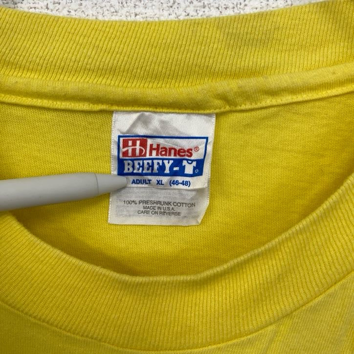 古着 used　90s　SONY　ソニー　半袖プリントTシャツ　USA製　ウォークマン　シングルステッチ　黄　イエロー　XLサイズ
