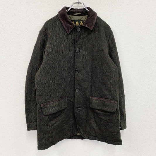 Barbour　バブアー　STABLE　モヘア混ツイードウールキルティングジャケット　中綿入り　カーキ　Lサイズ