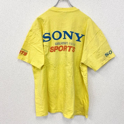 古着 used　90s　SONY　ソニー　半袖プリントTシャツ　USA製　ウォークマン　シングルステッチ　黄　イエロー　XLサイズ