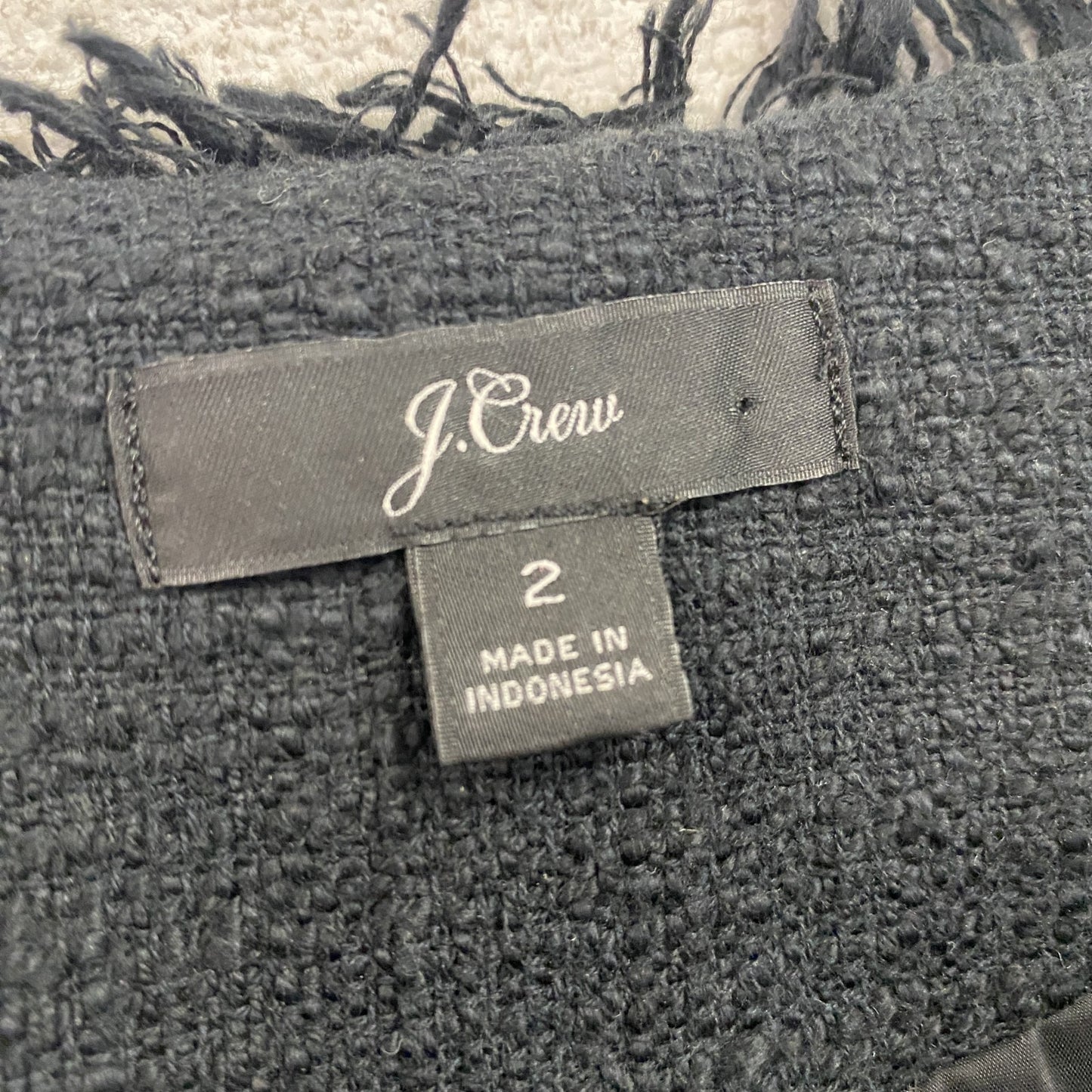 J.CREW　ジェイクルー　ツイードジャケット　ノーカラー　黒　ブラック　2サイズ