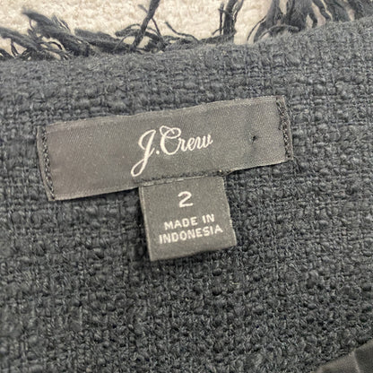 J.CREW　ジェイクルー　ツイードジャケット　ノーカラー　黒　ブラック　2サイズ