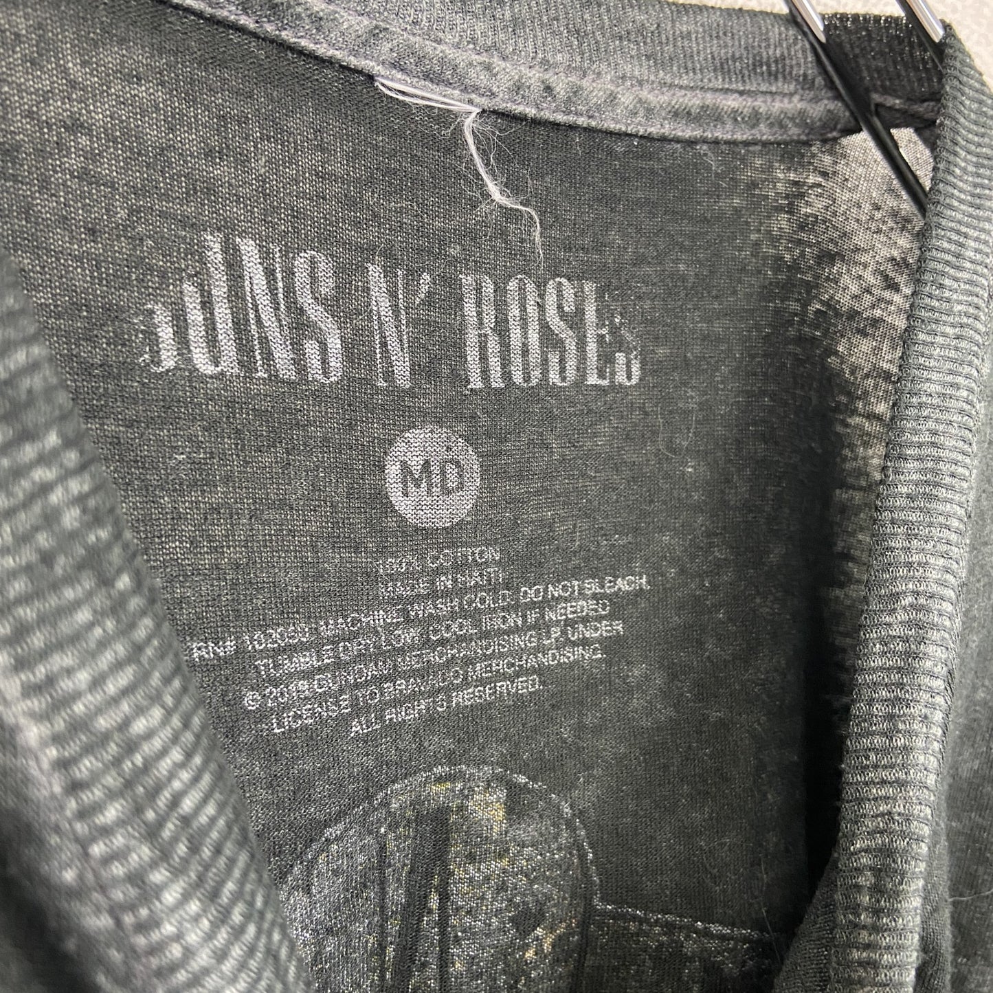 古着 used　GUNS N ROSES ガンズ アンド ローゼズ　半袖バンドプリントTシャツ　灰色　クルーネック　Mサイズ