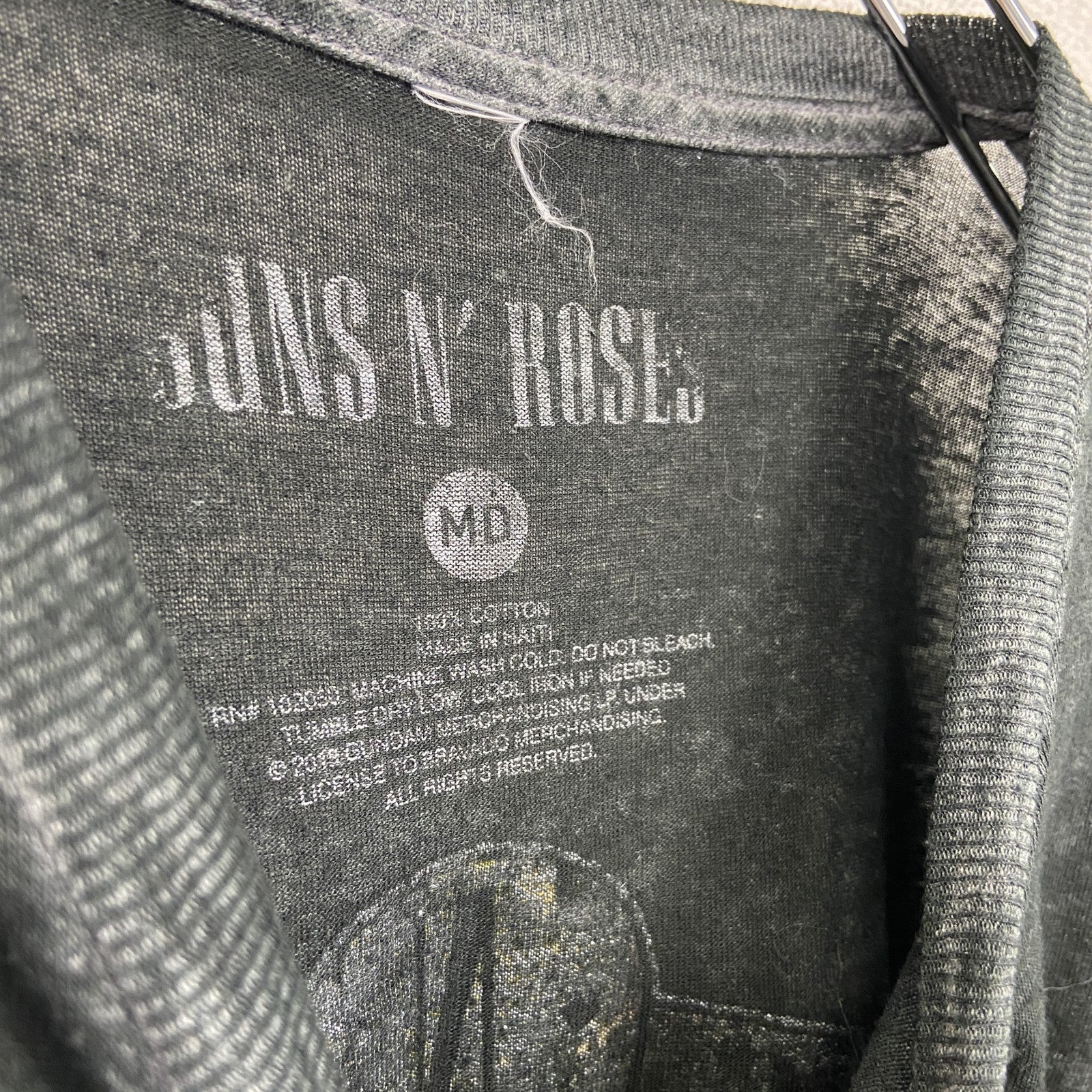 古着 used　GUNS N ROSES ガンズ アンド ローゼズ　半袖バンドプリントTシャツ　灰色　クルーネック　Mサイズ