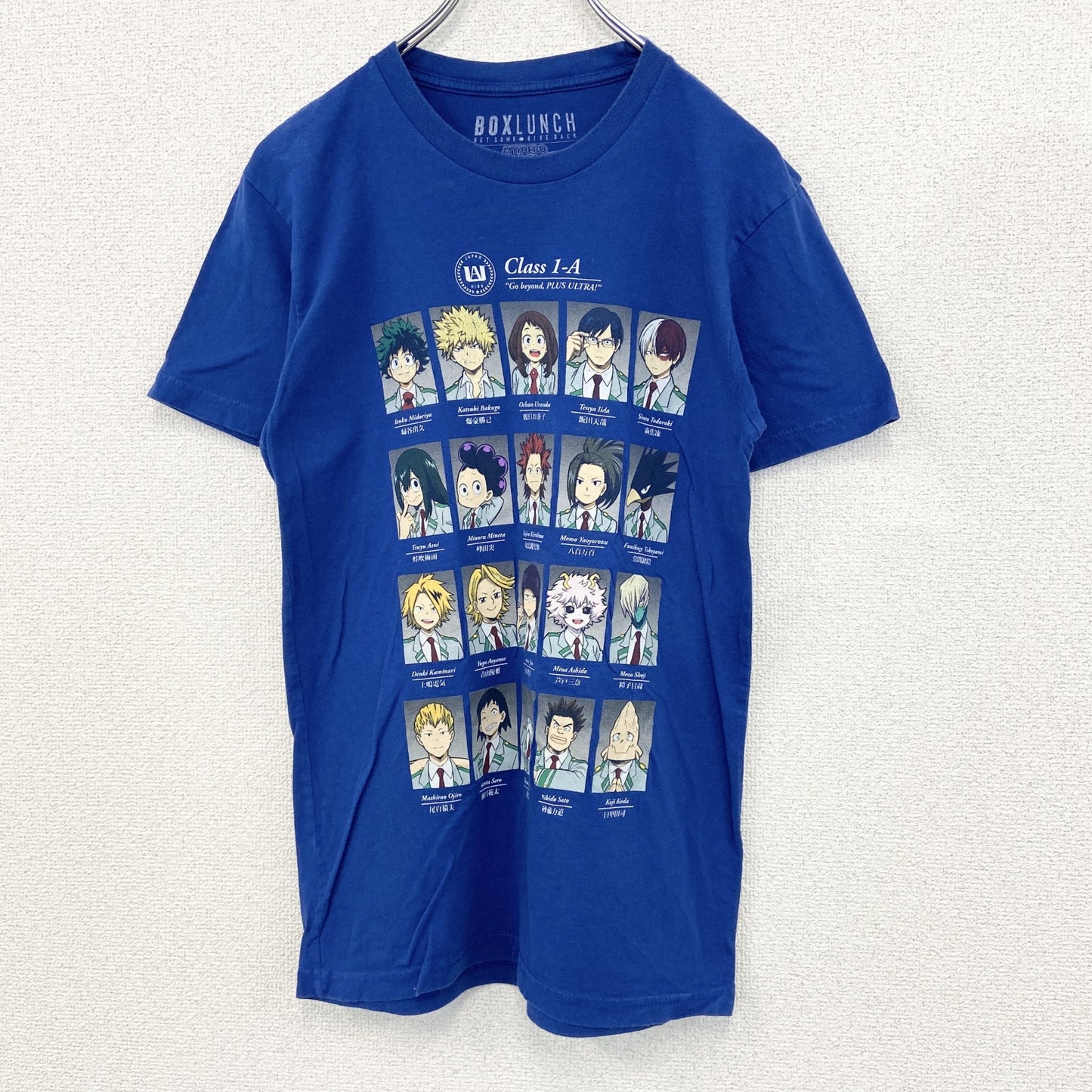 古着 used　BOXLUNCH　半袖オリジナルアニメプリントTシャツ　僕のヒーローアカデミア　青　クルーネック　XSサイズ