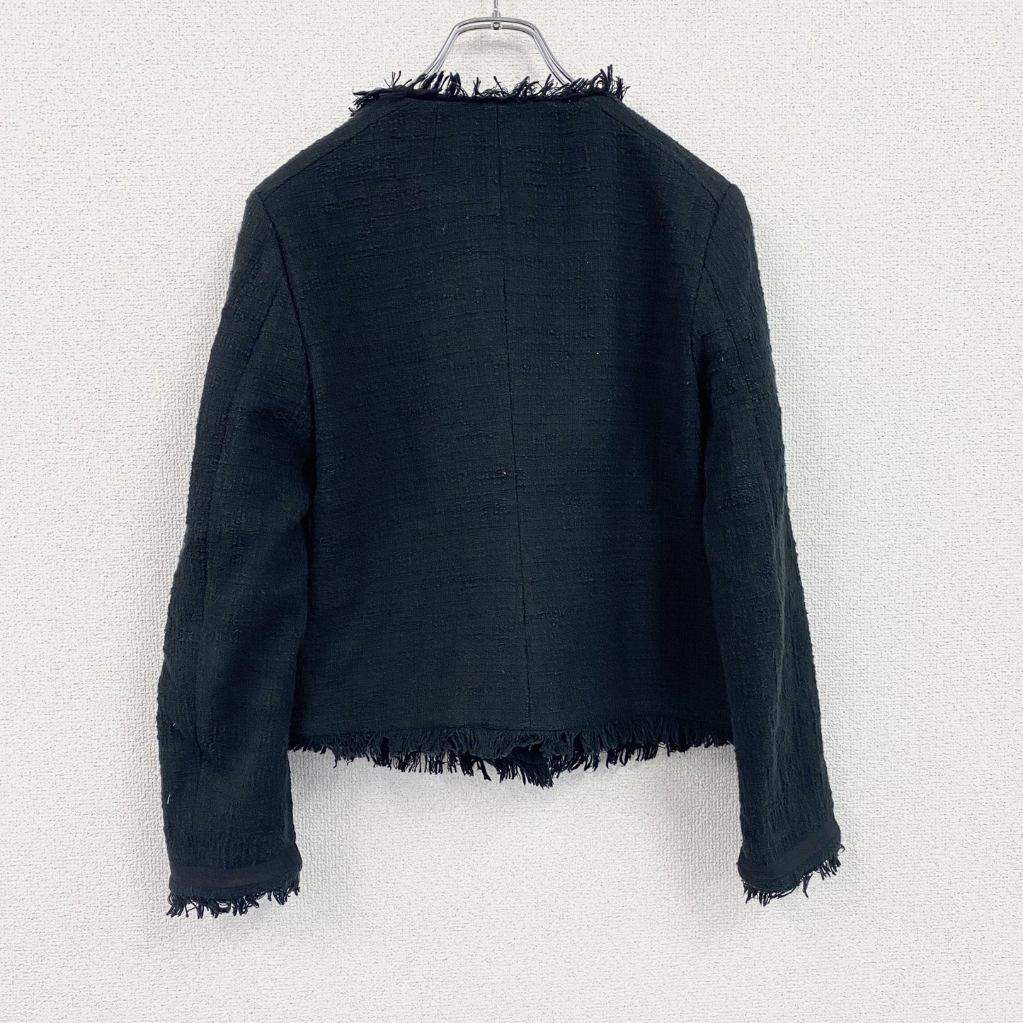 J.CREW　ジェイクルー　ツイードジャケット　ノーカラー　黒　ブラック　2サイズ