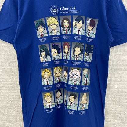 古着 used　BOXLUNCH　半袖オリジナルアニメプリントTシャツ　僕のヒーローアカデミア　青　クルーネック　XSサイズ