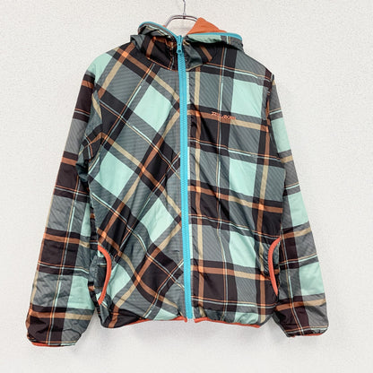 BILLABONG　ビラボン　フルジップナイロンジャケット　中綿入り　ハの字ポケット　リバーシブル　オレンジ　チェック柄
