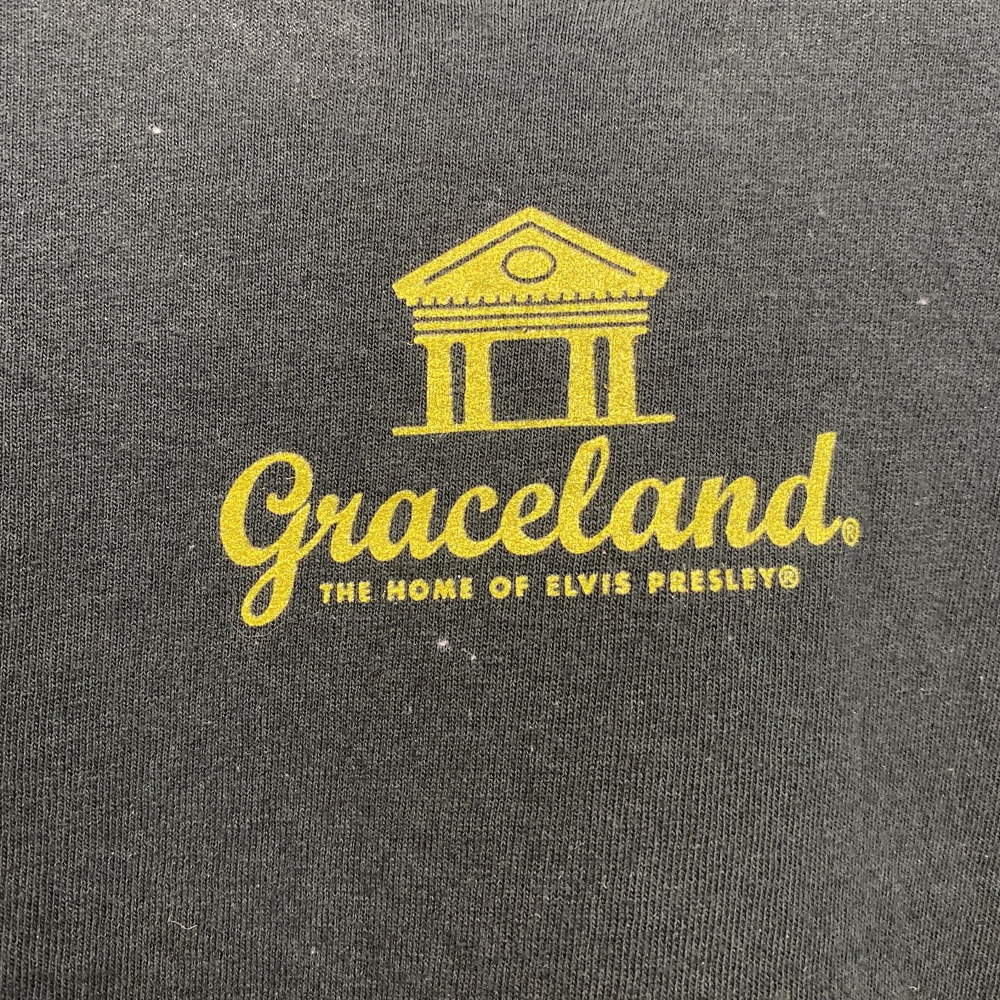 古着 used　グレイスランド　半袖ビッグプリントTシャツ　Elvis　ロック　レトロ　クルーネック　黒　ブラック　XXXLサイズ