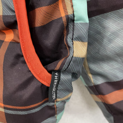 BILLABONG　ビラボン　フルジップナイロンジャケット　中綿入り　ハの字ポケット　リバーシブル　オレンジ　チェック柄