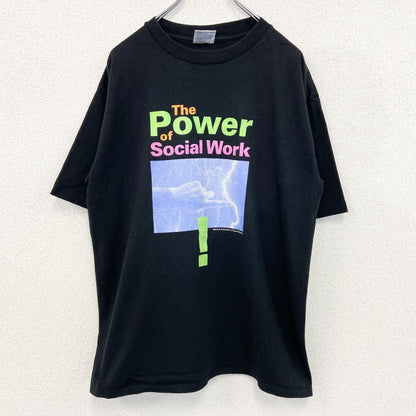 90s　ALL Sport　半袖プリントTシャツ　US製　ヴィンテージ　シングルステッチ　黒　Lサイズ