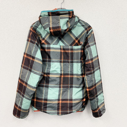 BILLABONG　ビラボン　フルジップナイロンジャケット　中綿入り　ハの字ポケット　リバーシブル　オレンジ　チェック柄