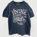 VINTAGE CLTH　半袖プリントTシャツ　vintage motorcycle　バイク　英字プリント　黒　ブラック　Mサイズ