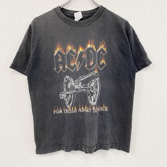 00s　ALSTYLE　AC/DC　エーシー・ディーシー　半袖Tシャツ　バンドT　フェード　黒　ブラック　XLサイズ